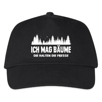 I like trees that hold their mouths irony saying - Kids’ Baseball Cap - black - Front