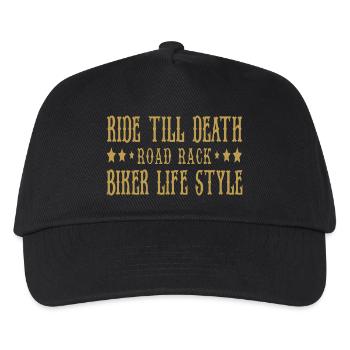 Ride till death Biker - Kinder Basecap - Schwarz - Vorne