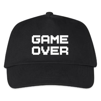 Game Over – Retro Gamer Vibes - Kinder Basecap - Schwarz - Vorne