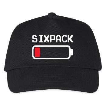 Six-pack – Fun outfit with a low battery - Kids’ Baseball Cap - black - Front