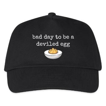 Drôle de dicton : Buffet d’œufs, mauvaise journée, diable, par exemple - Casquette de baseball Enfant - noir - Devant