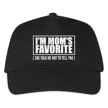 Unbestreitbar Mamas Liebling - Kinderspruch - Kinder Basecap - Schwarz - Vorne