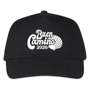 Buen Camino 2026 | Jakobsweg, Pilger, Santiago - Kinder Basecap - Schwarz - Vorne