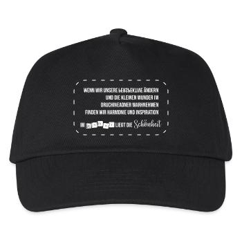 Chaos und Schönheit Zitat Gedicht Inspiration - Kinder Basecap - Schwarz - Vorne
