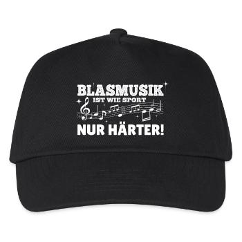 Blasmusik Spruch – Nur härter als Sport - Kinder Basecap - Schwarz - Vorne