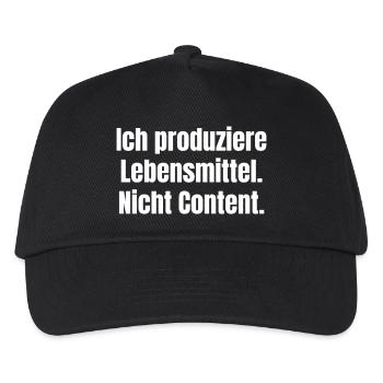 Lebensmittel, Nicht Content - Kinder Basecap - Schwarz - Vorne