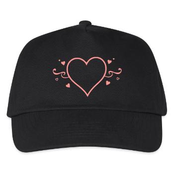 Valentinstag Pink Heart, Valentinstag - Kinder Basecap - Schwarz - Vorne