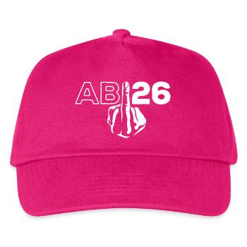 ABI 2026 Mittelfinger Abitur - Geschenk - Kinder Basecap - Fuchsia - Vorne