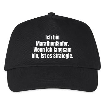 Marathonläufer-Strategie: Geduld als Taktik - Kinder Basecap - Schwarz - Vorne