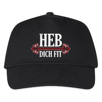 Weihnachten HEB DICH FIT Lustiges - Kinder Basecap - Schwarz - Vorne