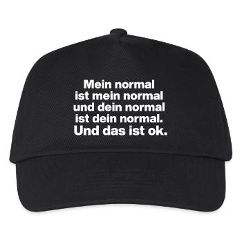 MEIN NORMAL IST MEIN NORMAL, DEINS ALLES IST OK ✌️ - Kinder Basecap - Schwarz - Vorne