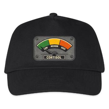 Cortisol Niedrig Messgerät Biologie Spaß - Kinder Basecap - Schwarz - Vorne