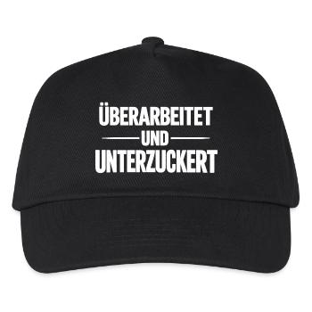 Überarbeitet und unterzuckert weiss - Kinder Basecap - Schwarz - Vorne