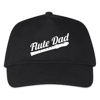 Flötenspieler Papa - Kinder Basecap - Schwarz - Vorne