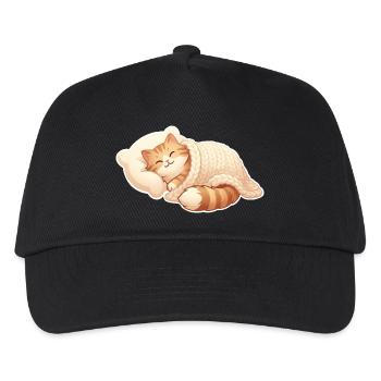 Katze Schlafen - Kinder Basecap - Schwarz - Vorne