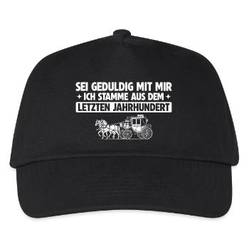 Sei geduldig mit mir – Letztes Jahrhundert - Kinder Basecap - Schwarz - Vorne