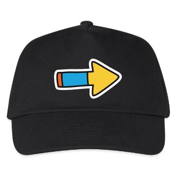 Comic Pfeil Richtung Rechts - Kinder Basecap - Schwarz - Vorne