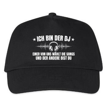 DJ wählt die Songs - Discjockey - Kinder Basecap - Schwarz - Vorne