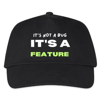 Es ist kein Bug, sondern eine Funktion - Kinder Basecap - Schwarz - Vorne