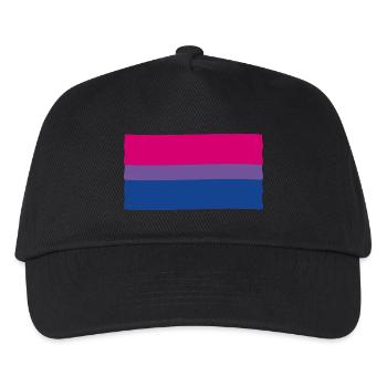 Bisexuelle Pride Flagge - Kinder Basecap - Schwarz - Vorne