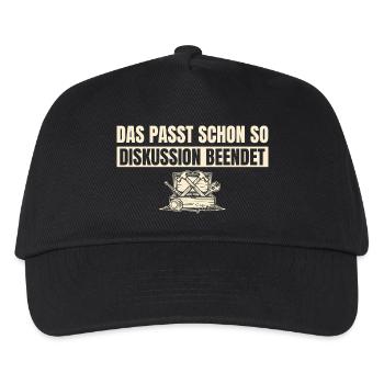Handwerk Das passt schon so - Handwerker Geschenk - Kinder Basecap - Schwarz - Vorne