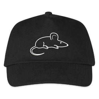 Maus Tier - Kinder Basecap - Schwarz - Vorne