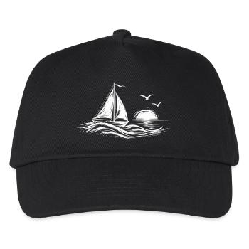 Segelboot am Abend – Silhouette - Kinder Basecap - Schwarz - Vorne