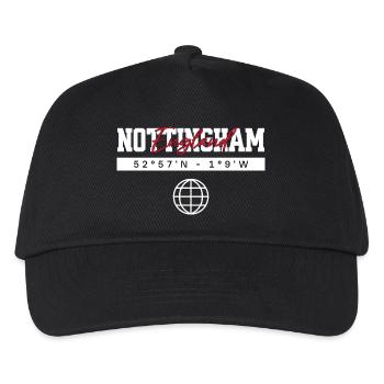 Nottingham England Koordinaten Reise Souvenir - Kinder Basecap - Schwarz - Vorne