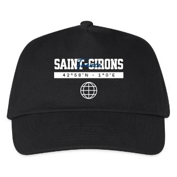 Saint-Girons Frankreich Koordinaten Reise Souvenir - Kinder Basecap - Schwarz - Vorne