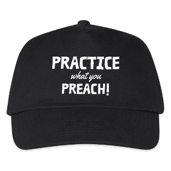 Practice what you preach - Kinder Basecap - Schwarz - Vorne