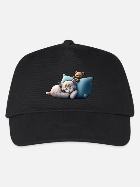 sleepy cat - Kinder Basecap - Schwarz