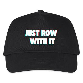 Just Row With It Hilarious Rowing Slogan Tee - Kids’ Baseball Cap - black - Front