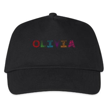 Olivia Briefname - Kinder Basecap - Schwarz - Vorne