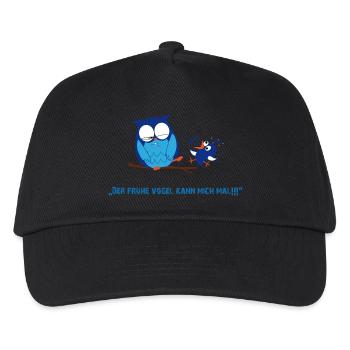 Der frühe Vogel - Kinder Basecap - Schwarz - Vorne
