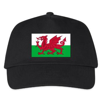Flag of Wales - Kids’ Baseball Cap - black - Front