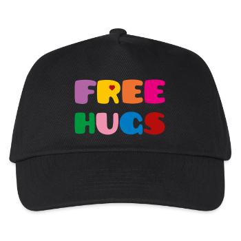 Free Hugs - Kinder Basecap - Schwarz - Vorne