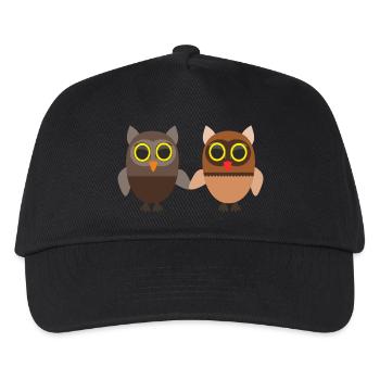 Eulen in der Liebe - Kinder Basecap - Schwarz - Vorne