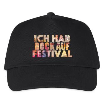 Ich hab Bock auf Festival - Kinder Basecap - Schwarz - Vorne