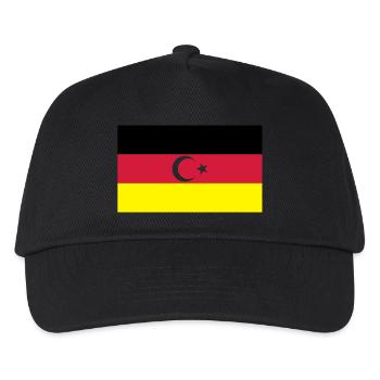 Deutsch türkische Flagge - Kinder Basecap - Schwarz - Vorne