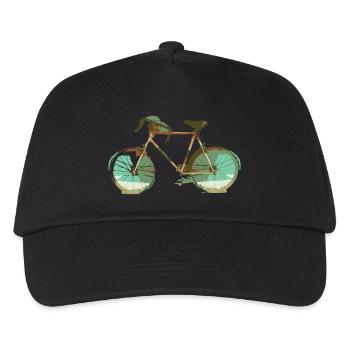 bicycle mountain bike cyclist mountainbike fahrrad - Kinder Basecap - Schwarz - Vorne