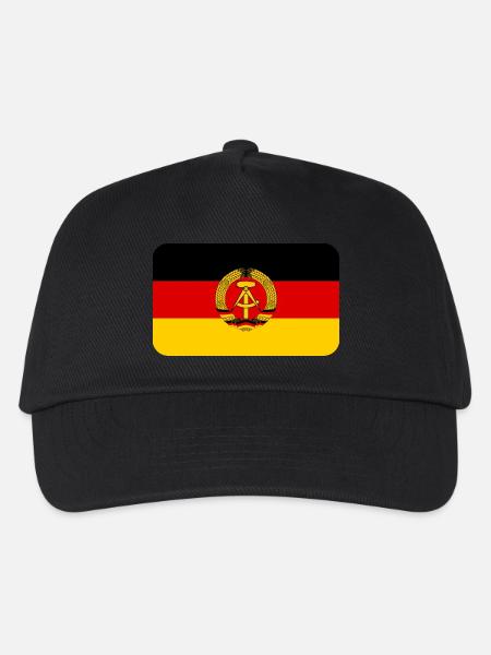 GDR FLAG round corner 400 dpi - Kinder Basecap - Schwarz