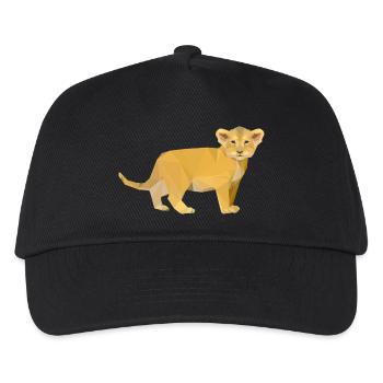 Löwen Baby Polygon - Kinder Basecap - Schwarz - Vorne