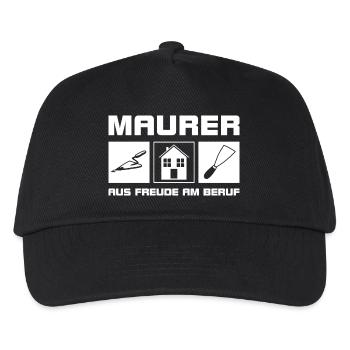 Maurer - Aus Freude am Beruf - Kinder Basecap - Schwarz - Vorne