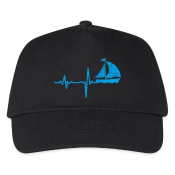 Gift heartbeat sailing - Kids’ Baseball Cap - black - Front