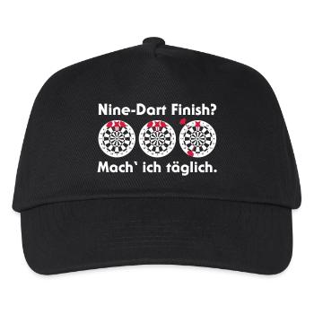 Nine-Dart Finish? Mach' ich täglich. - Kinder Basecap - Schwarz - Vorne