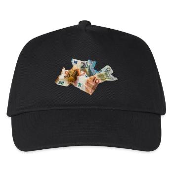 Euro-Geldscheine - Kinder Basecap - Schwarz - Vorne