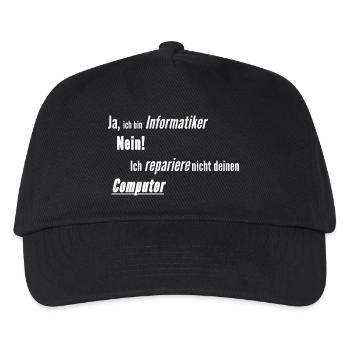 Informatiker Computer kaputt - Kinder Basecap - Schwarz - Vorne