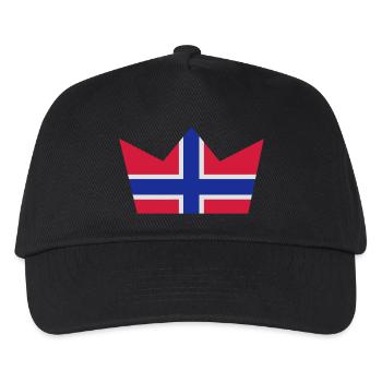 Norwegische Krone - Kinder Basecap - Schwarz - Vorne