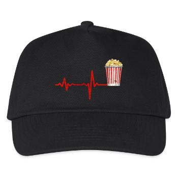 Heartbeat Popcorn - Geschenk - Kinder Basecap - Schwarz - Vorne