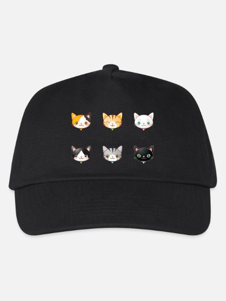 Katzen - Kinder Basecap - Schwarz
